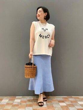 「カコバッグ」｜「アイテム（スカート）」を使った、YUKA  MAKINOさん（レディース・158cm）の春コーディネート