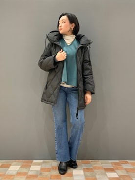 「Rougevif」｜「アイテム（ダウンジャケット/コート）」を使った、YUKA  MAKINOさん（レディース・158cm）の冬コーディネート