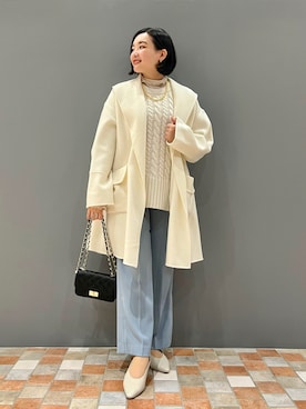 「Rouge vif（ルージュヴィフ）のアイテム（チェスターコート）」を使った、YUKA  MAKINOさん（レディース・158cm）の秋コーディネート