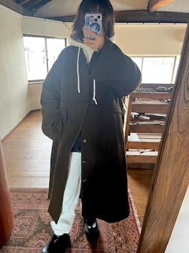 「MANOF（マノフ）のアイテム」を使った、るゆさん（レディース・156cm）の冬コーディネート