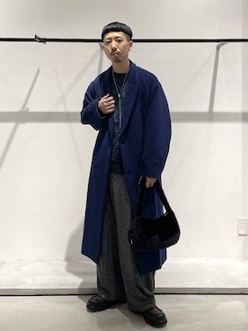 「HARE（ハレ）のビルディングソールフュージョンローファー(HARE)（ローファー）」を使った、ウエノ シンヤさん（メンズ・176cm）の冬コーディネート