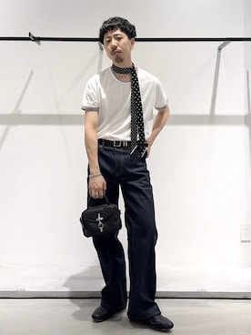 「HARE（ハレ）のアイテム（ブレスレット）」を使った、ウエノ シンヤさん（メンズ・176cm）の春コーディネート