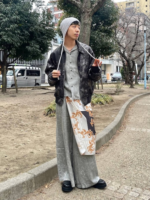 HARE カコウフライトジャケット　ブラック セール】カコウフライトジャケット(HARE)（ブルゾン）｜HARE