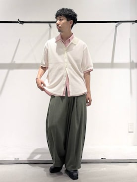 「HARE（ハレ）の【MADE IN JAPAN 長さ調節可能】URBAN LACEネックレス(HARE)（ネックレス、シルバー系）」を使った、ウエノ シンヤさん（メンズ・176cm）の夏コーディネート