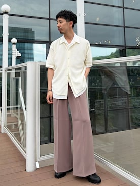 「HARE（ハレ）のアイテム（シューズ）」を使った、ウエノ シンヤさん（メンズ・176cm）の春コーディネート