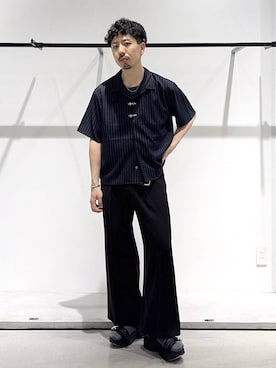 「HARE（ハレ）のアイテム（スラックス）」を使った、ウエノ シンヤさん（メンズ・176cm）の夏コーディネート