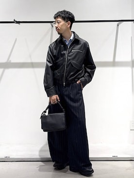 「HARE（ハレ）のアイテム（スラックス）」を使った、ウエノ シンヤさん（メンズ・176cm）の秋コーディネート