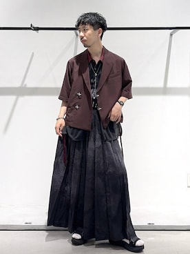 「HARE（ハレ）のアイテム（ベルト）」を使った、ウエノ シンヤさん（メンズ・176cm）の夏コーディネート