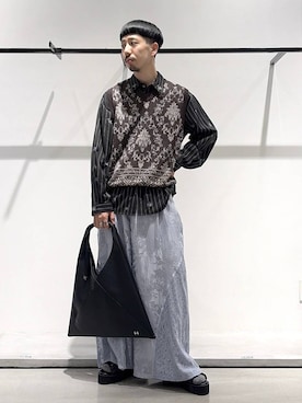 「HARE（ハレ）の【MADE IN JAPAN】GRACE ROSE RING(HARE)（リング、シルバー系）」を使った、ウエノ シンヤさん（メンズ・176cm）の春コーディネート