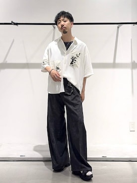 「HARE（ハレ）のアイテム（パンツ）」を使った、ウエノ シンヤさん（メンズ・176cm）の夏コーディネート
