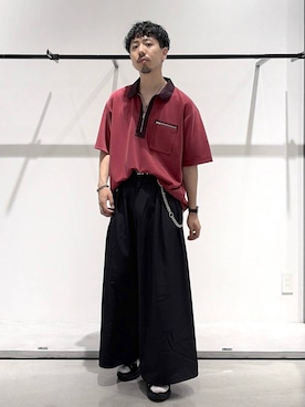 「HARE（ハレ）のアイテム（ベルト）」を使った、ウエノ シンヤさん（メンズ・176cm）の夏コーディネート