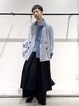 「HARE（ハレ）のステンレスブレスレット(HARE)（ブレスレット、シルバー系）」を使った、ウエノ シンヤさん（メンズ・176cm）の春コーディネート