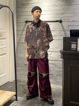 「アイテム（パンツ、レッド系）」を使った、ウエノ シンヤさん（メンズ・176cm）の夏コーディネート