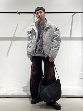 「アイテム（ジャケット/アウター、グレー系）」を使った、ウエノ シンヤさん（メンズ・176cm）の冬コーディネート