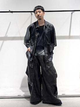 「HARE（ハレ）のアイテム（カーゴパンツ）」を使った、ウエノ シンヤさん（メンズ・176cm）の夏コーディネート