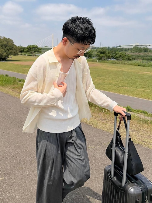SET UP対応 接触冷感】ディープタックワイドストレートトラウザー(HARE