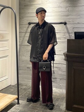 「アイテム（パンツ、レッド系）」を使った、ウエノ シンヤさん（メンズ・176cm）の夏コーディネート