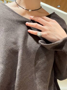 「アイテム（リング、ホワイト系）」を使った、JINさん（レディース・155cm）の秋コーディネート