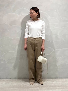 「アイテム（バレエシューズ、ベージュ系）」を使った、JINさん（レディース・155cm）の夏コーディネート