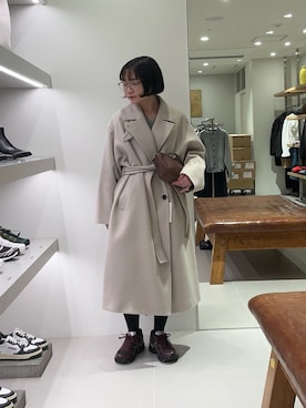 「アイテム（チェスターコート）」を使った、JINさん（レディース・155cm）の秋コーディネート