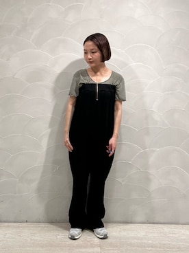 「アイテム（サロペット/オーバーオール）」を使った、JINさん（レディース・155cm）の夏コーディネート