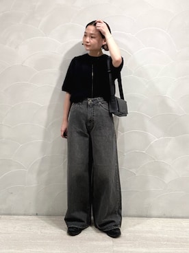 「Lee（リー）のアイテム」を使った、JINさん（骨格ウェーブ・レディース・155cm）の夏コーディネート