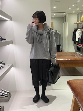 「URBAN RESEARCH（アーバンリサーチ）のウール100 クルーネックソフトニット（ニット/セーター）」を使った、JINさん（レディース・155cm）の秋コーディネート