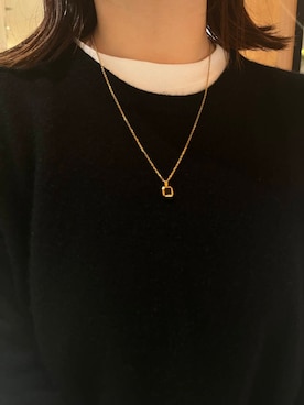 「URBAN RESEARCH（アーバンリサーチ）のdecor『デコール』　石のネックレス（ネックレス）」を使った、JINさん（レディース・155cm）の冬コーディネート