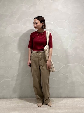 「チノパン」｜「アイテム（バレエシューズ）」を使った、JINさん（レディース・155cm）の夏コーディネート