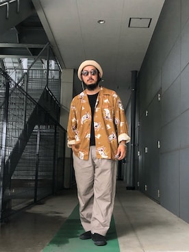 「柄シャツ」｜omata takayaさん（メンズ・172cm）の夏コーディネート