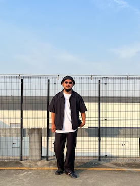 「schott（ショット）のアイテム（シューズ）」を使った、omata takayaさん（メンズ・172cm）の夏コーディネート