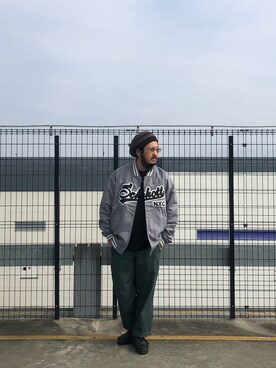 「SCHOTT」｜omata takayaさん（メンズ・172cm）の冬コーディネート