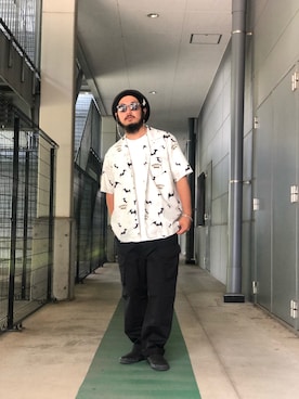 「柄シャツ」｜omata takayaさん（メンズ・172cm）の夏コーディネート