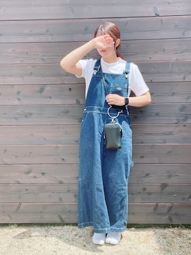 「アイテム（オールインワン・サロペット）」を使った、eicoさん（レディース・159cm）の春コーディネート