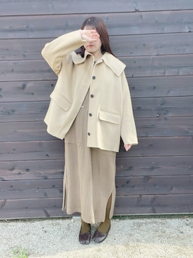 「I_am（アイアム）のアイテム（ジャケット/アウター）」を使った、eicoさん（レディース・159cm）の冬コーディネート