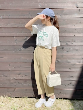 「カラー×コーデ」｜「アイテム（キャップ）」を使った、eicoさん（レディース・159cm）の夏コーディネート