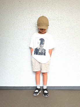 「アイテム（レッグウェア）」を使った、Rickさん（キッズ・120cm）の秋コーディネート