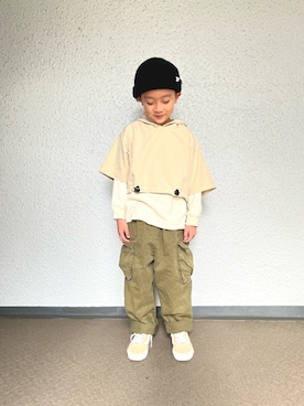 「アイテム（カーゴパンツ）」を使った、Rickさん（キッズ・120cm）の秋コーディネート