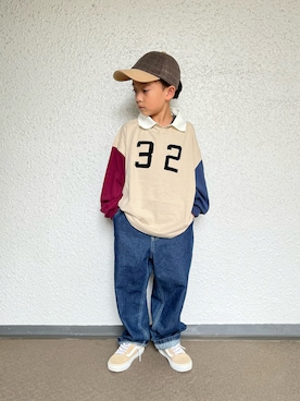 「アイテム（帽子）」を使った、Rickさん（キッズ・120cm）の秋コーディネート