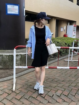 「ニューバランス725」｜「アイテム（帽子）」を使った、やよさん（レディース・160cm）の夏コーディネート