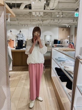 「ビットローファー」｜「アイテム（マウンテンパーカー）」を使った、nakata さん（レディース・163cm）の冬コーディネート