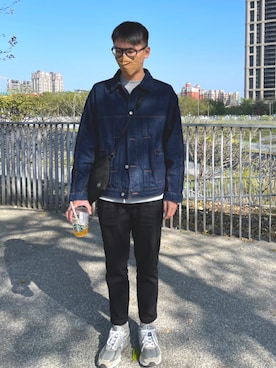「plain-me（プレインミー）のアイテム（ジャケット/アウター）」を使った、Sean Chenさん（メンズ・172cm）の冬コーディネート