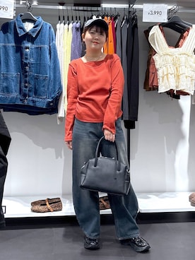 「アイテム（キャップ）」を使った、shinoさん（レディース・162cm）の秋コーディネート