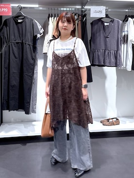 「アイテム（チュニック）」を使った、shinoさん（レディース・162cm・20代）の夏コーディネート
