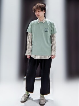 ブラウン系のアイテムを使った パステルカラー のメンズ人気ファッションコーディネート Wear
