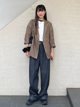 「MILOS（ミロス）のアイテム」を使った、安孫子さん（レディース・155cm）の春コーディネート