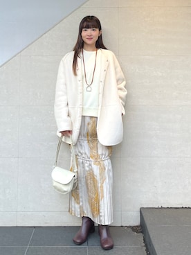 「SHIPS for women」｜「アイテム（ブルゾン）」を使った、安孫子さん（レディース・155cm）の冬コーディネート