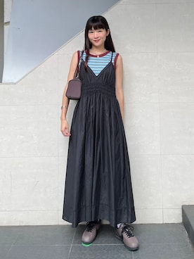 「SHIPS（シップス）のアイテム」を使った、安孫子さん（レディース・155cm）の夏コーディネート