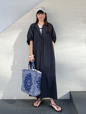 「REMME（レメ）のアイテム」を使った、安孫子さん（レディース・155cm）の夏コーディネート