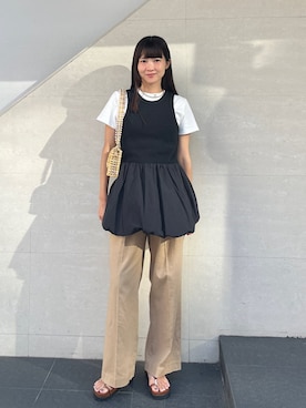 「アイテム（その他トップス）」を使った、安孫子さん（レディース・155cm）の夏コーディネート